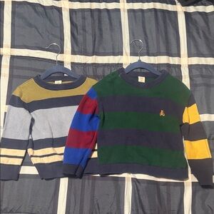 GAP Striped Knit Crewneck Sweaters with Embroidered beer Accent